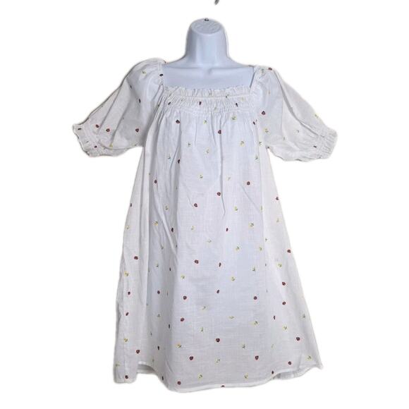 Mod Cloth Dress Sz M Summertime Garden Stories Smocked Babydoll Mini Dress - Picture 2 of 6